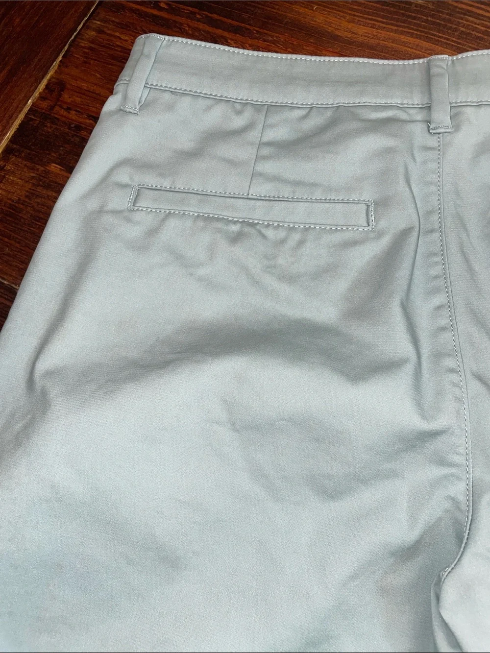 Calvin Klein Light Green Flat-Front Chino Shorts